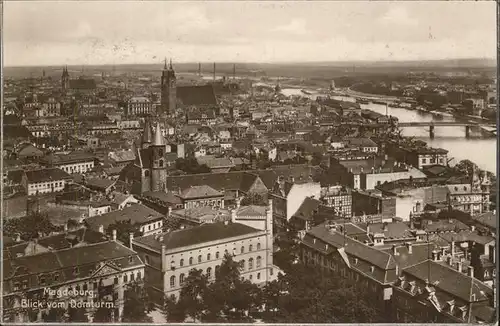 Magdeburg Sachsen Anhalt Domblick Elbe Bruecke Kat. Magdeburg