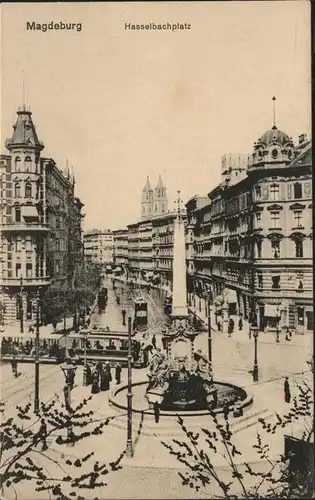 Magdeburg Sachsen Anhalt Hasselbachplatz Strassenbahn Kat. Magdeburg