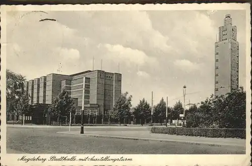 Magdeburg Sachsen Anhalt Stadthalle mit Ausstellungsturm Kat. Magdeburg