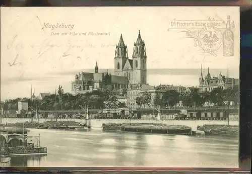 Magdeburg Sachsen Anhalt Dom Elbe Schiffe Fuerstenwall Kat. Magdeburg