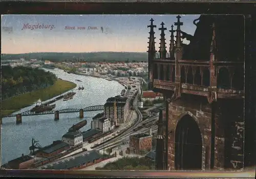 Magdeburg Sachsen Anhalt Domblick Bruecke Elbe Kat. Magdeburg