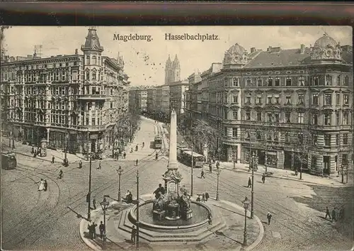 Magdeburg Sachsen Anhalt Hasselbachplatz Brunnen Kat. Magdeburg