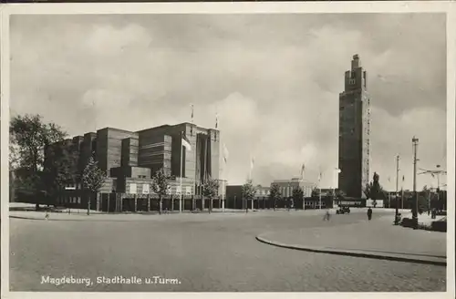 Magdeburg Sachsen Anhalt Stadthalle Turm Kat. Magdeburg