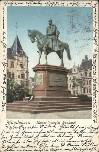 Magdeburg Sachsen Anhalt Kaiser Wilhelm Denkmal Kat. Magdeburg
