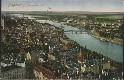 Magdeburg Sachsen Anhalt Domblick Elbe Bruecken Kat. Magdeburg