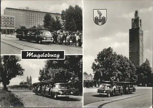 Magdeburg Sachsen Anhalt Stadtrundfahrt Turm Hotel International Kat. Magdeburg