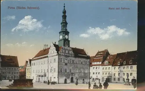 Pirna Markt Rathaus Kat. Pirna