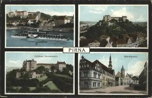 Pirna Markt Sonnenstein Elbe Kat. Pirna