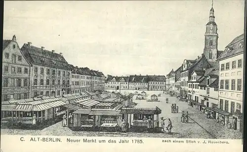Berlin Neuer Markt um 1785 Stich J.Rosenberg Kat. Berlin