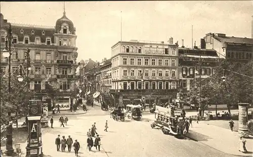 Berlin Unter den Linden Ecke Friedrichstrasse Busse Pferdewagen Kat. Berlin