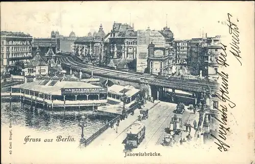 Berlin Janowitzbruecke Strassenbahn  Kat. Berlin