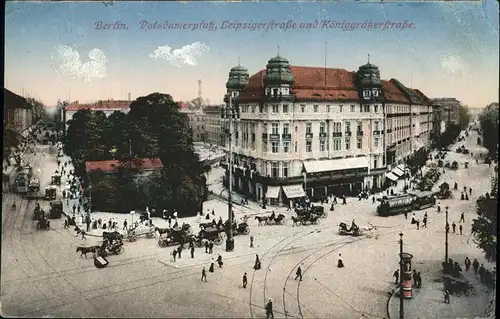 Berlin Potsdamer Platz Strassenbahn Pferdewagen Kat. Berlin