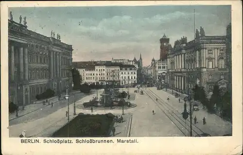 Berlin Schlossplatz Brunnen Marstall Kat. Berlin