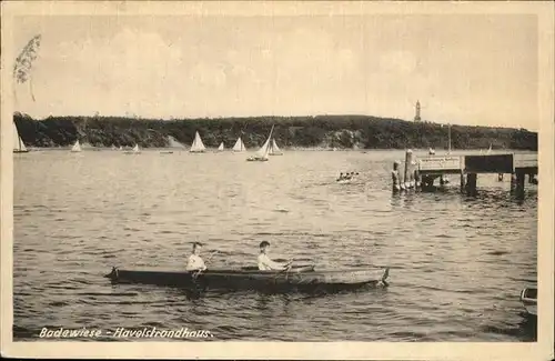 Berlin Havel Strandhaus Karl Dehnel Ruderboot Kat. Berlin