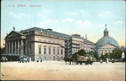 Berlin Opernhaus Pferdewagen Kat. Berlin