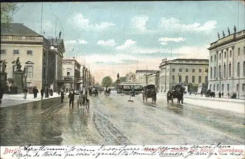 Berlin Unter den Linden Opernhaus Pferdewagen Kat. Berlin