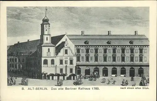 Berlin Altes Berliner Rathaus 1760 nach Stich Kat. Berlin