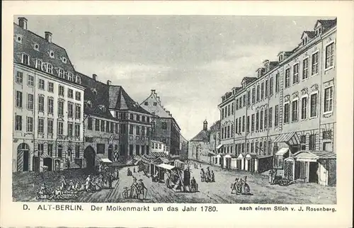 Berlin Molkenmarkt um 1780 nach Stich vom J. Rosenberg Kat. Berlin