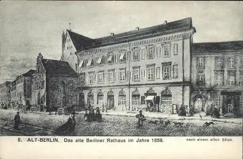 Berlin Altes Berliner Rathaus um 1859 nach Stich Kat. Berlin