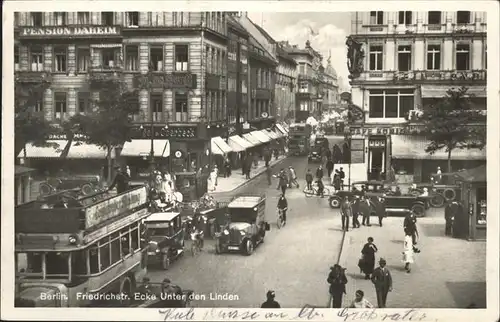 Berlin Friedrichstrasse Ecke Unter den Linden Bus Autos Kat. Berlin