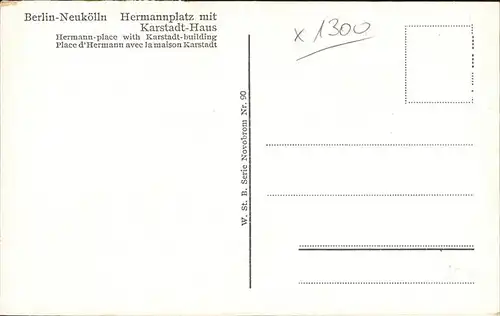 Neukoelln Hermannplatz Karstadt Haus Kat. Berlin