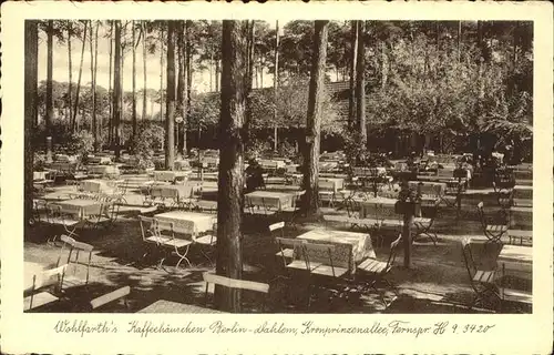 Dahlem Berlin Wohlfarths Kaffeehaeuschen Terrasse Kronprinzenallee / Berlin /Berlin Stadtkreis