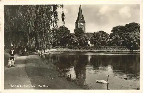 Lichtenrade Dorfteich Schwaene Kat. Berlin