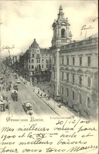 Berlin Leipzigerstrasse Pferdestrassenbahn Kat. Berlin