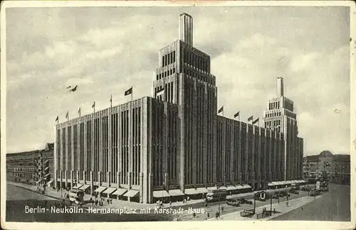 Neukoelln Hermannplatz Karstadt Haus Autos Busse Kat. Berlin