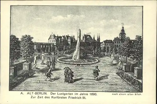 Berlin Lustgarten um 1890 nach altem Stich Kat. Berlin