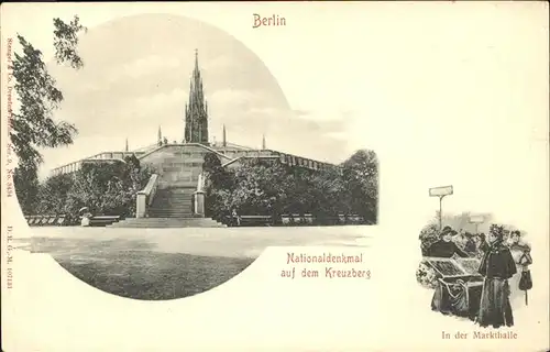 Berlin Nationaldenkmal auf dem Kreuzberg Markthalle Kat. Berlin