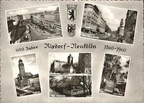 wz72069 Neukoelln 600 Jahre 1360 bis 1960 Kategorie. Berlin Alte Ansichtskarten