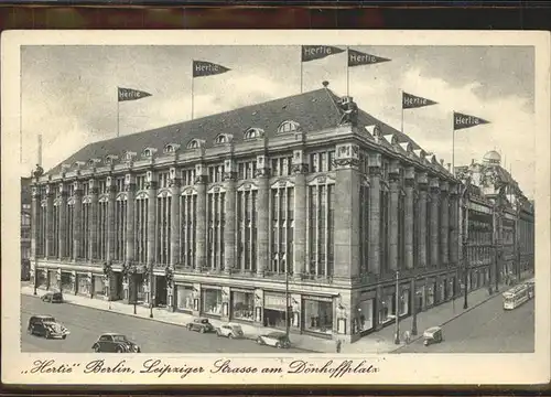 Berlin Hertie Leipziger Strasse Doenhoffplatz Autos Strassenbahn Kat. Berlin