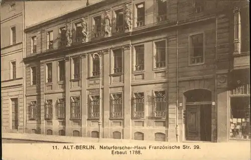 Berlin Naturforscher Haus Franzoesische Strasse 29 Kat. Berlin