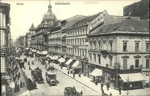 Berlin Friedrichstrasse Bus Pferdewagen Kat. Berlin