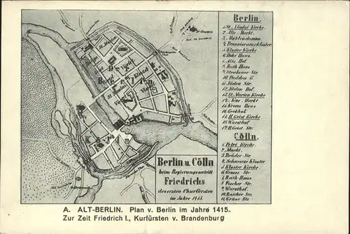 Berlin Plan von 1415 Kat. Berlin