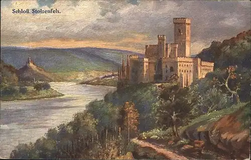 Stolzenfels Schloss am Rhein Kuenstlerkarte Kat. Koblenz