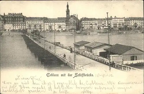 Coblenz Koblenz Rhein Schiffbruecke Kat. Koblenz