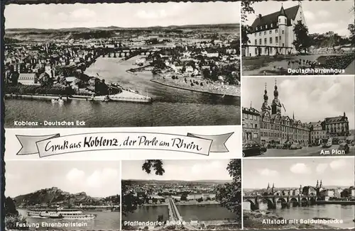 Koblenz Coblenz Denkmal Kaiser Wilhelm I Deutsches Eck Deutschherrenhaus Am Plan Altstadt Balduinbruecke Pfaffendorfer Bruecke Festung Ehrenbreitstein Kat. Koblenz