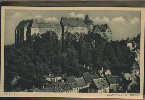 Leisnig Schloss Mildenstein Blick vom Lichtenberg Kat. Leisnig