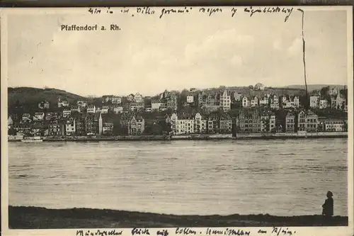 Pfaffendorf Koblenz Panorama Partie am Rheinufer Kat. Koblenz