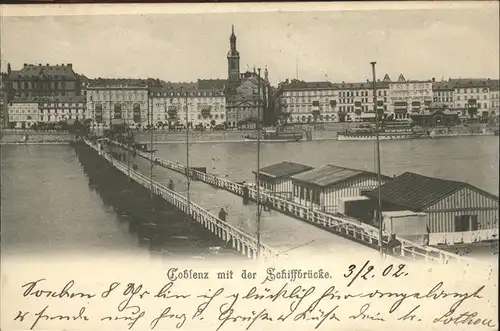 Coblenz Koblenz Schiffbruecke Rhein Kat. Koblenz