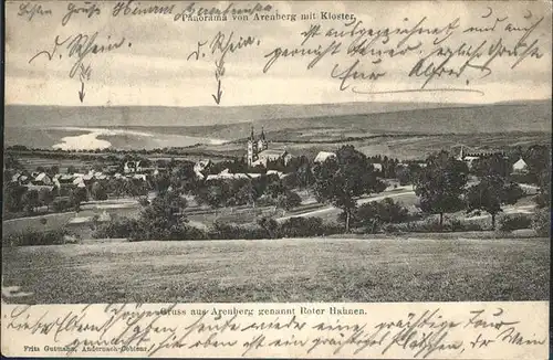 Arenberg Koblenz Panorama mit Blick auf den Rhein Roter Hahn Kat. Koblenz