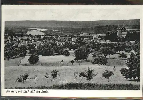 Arenberg Koblenz Panorama mit Blick auf den Rhein Kirche Kat. Koblenz