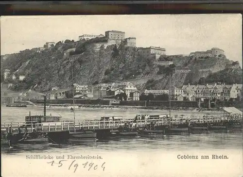 Koblenz Coblenz Schiffbruecke Ehrenbreitstein Kat. Koblenz