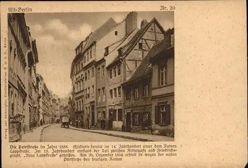 Berlin Petristrasse um 1888 Kat. Berlin