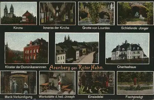 Arenberg Koblenz Charitashaus Grotte von Lourdes Kirche Kat. Koblenz