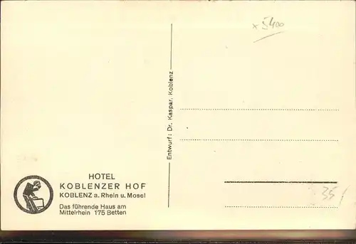 Koblenz Coblenz Hotel Koblenzer Hof Kat. Koblenz