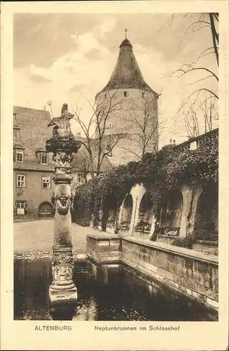 Altenburg Thueringen Neptunbrunnen im Schlosshof Kat. Altenburg