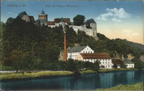 Leisnig Blick auf Schloss Mildenstein Kat. Leisnig